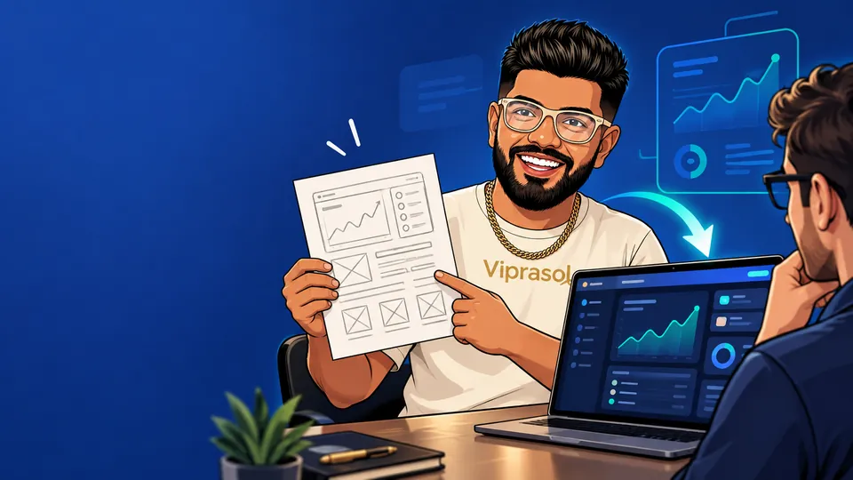 Illustration of connected financial software and dashboards