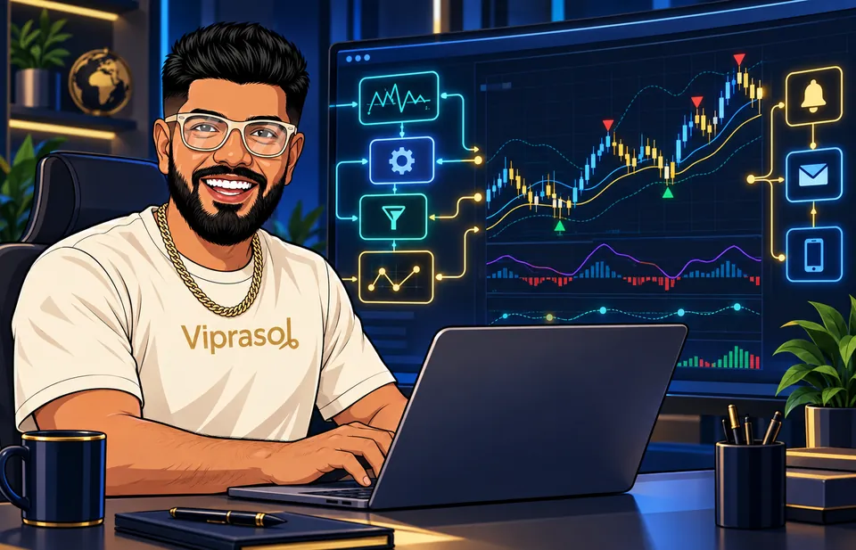 Viprasol illustration of Pine Script and chart-based development