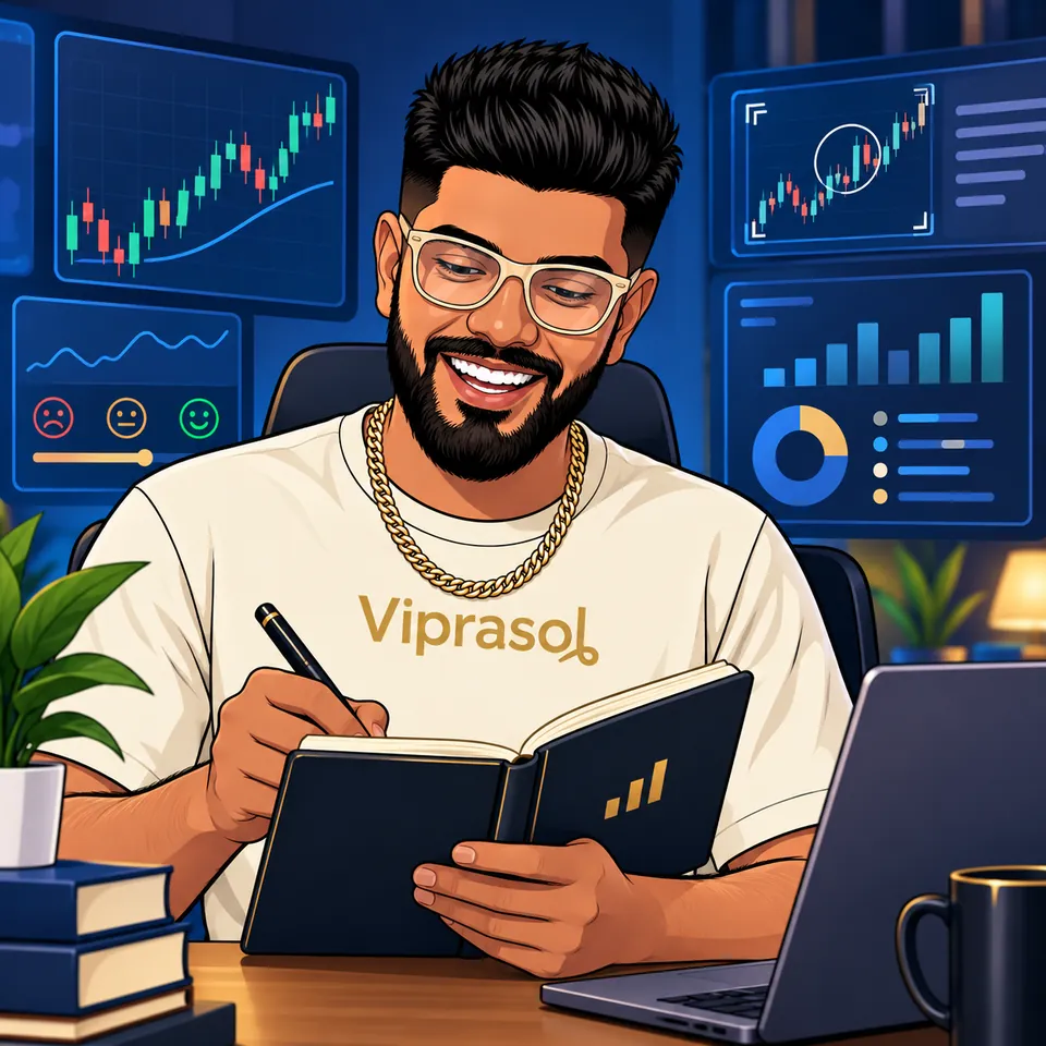 Viprasol illustration of a trading journal and review workflow